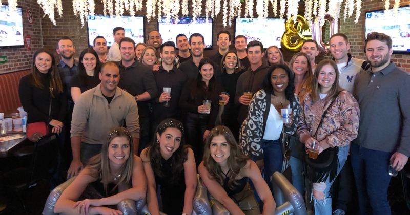 group at the best bar in hoboken new jersey for birthday parties and events