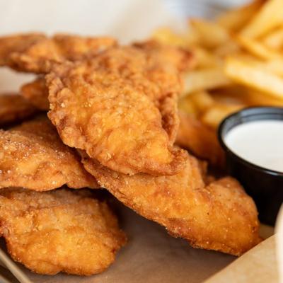 fried chicken tenders and fries.
