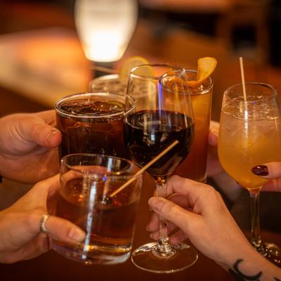 Cheers, drinks, hands