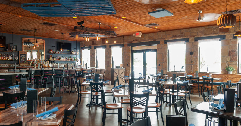 Interior, dining area and the bar
