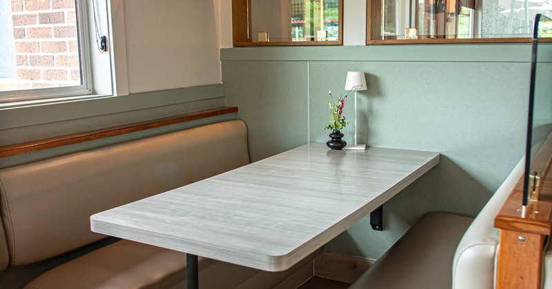 Interior, seating booth