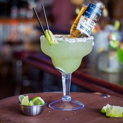 A glass of cocktail served