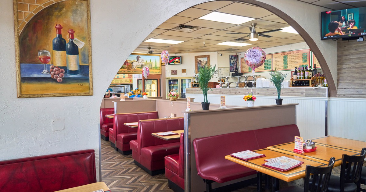 Dining area, booth tables