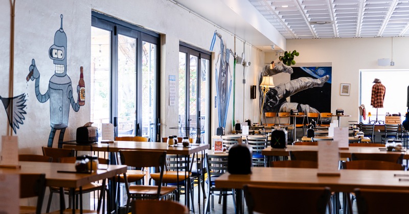 Interior of spacious and cozy dining area