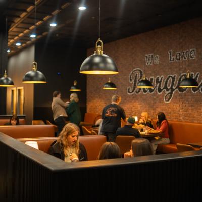 Dining area, customers dining.