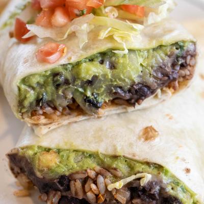 California burrito, closeup.