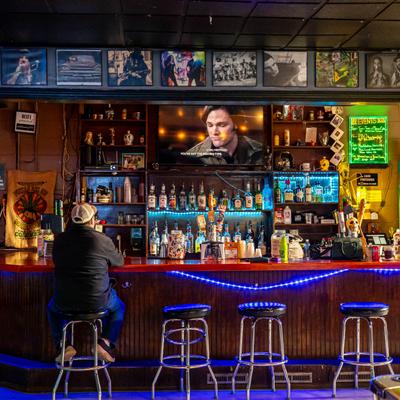 A person sitting at the bar.