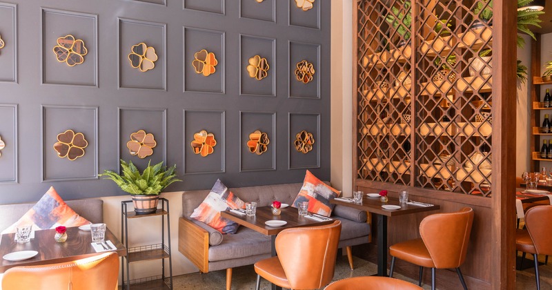 Fully set dining tables