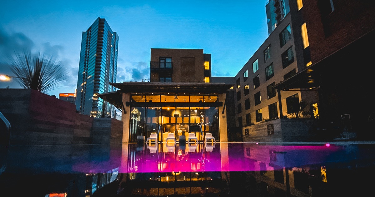 Skyline view from the pool