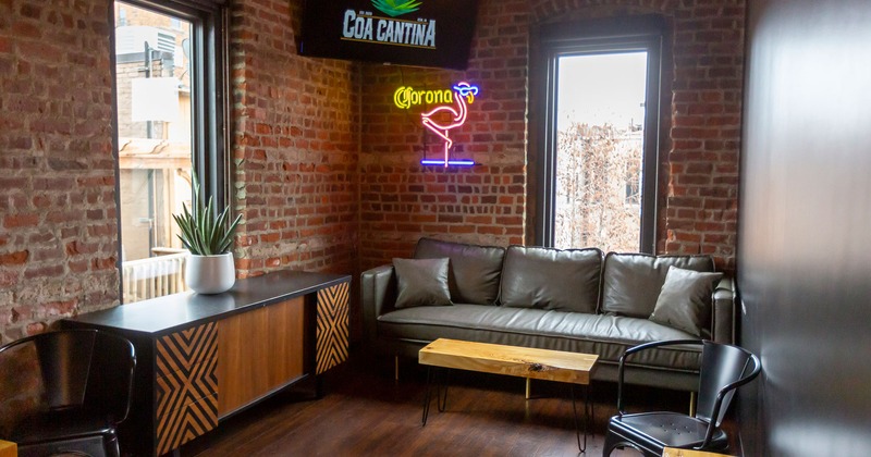 Interior, seating area, cozy atmosphere