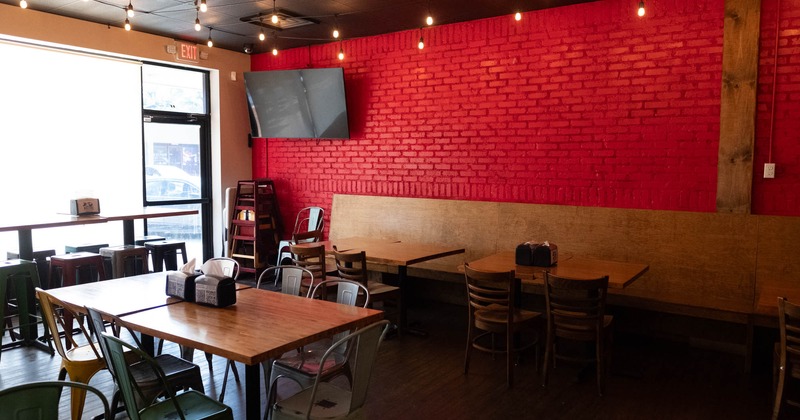 Interior, seating, tv on the wall