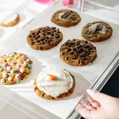 A variety of cookie cakes.