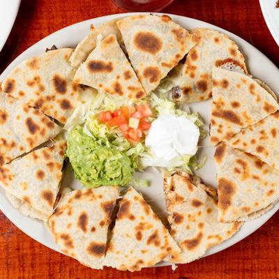 Quesadillas, top view.