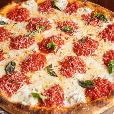 The old world margarita style pizza.