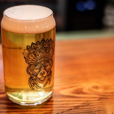 Light beer, closeup.