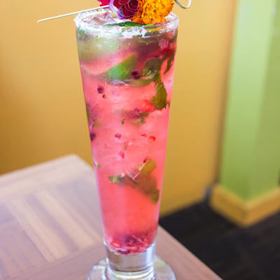 A served custom margarita.
