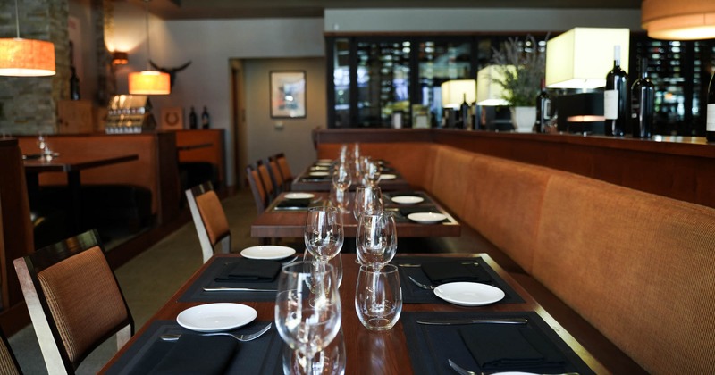 Dining area, tables ready for guests