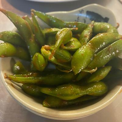 Spicy edamame.
