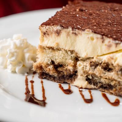 A close up of tiramisu.