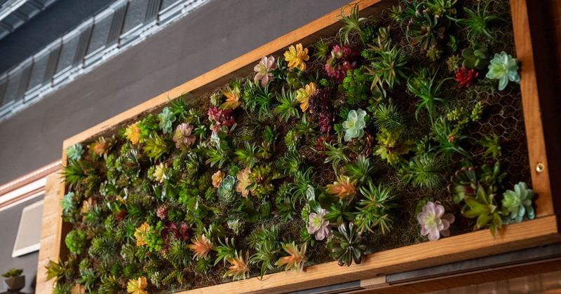 Interior, floral wall decoration