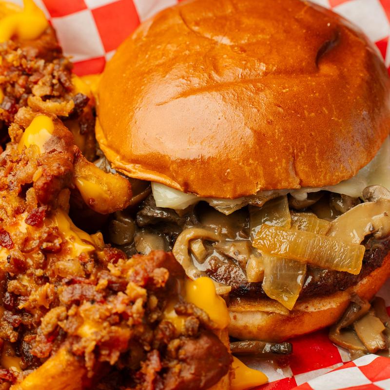 menu item 8 of 12, Mushroom Swiss Burger