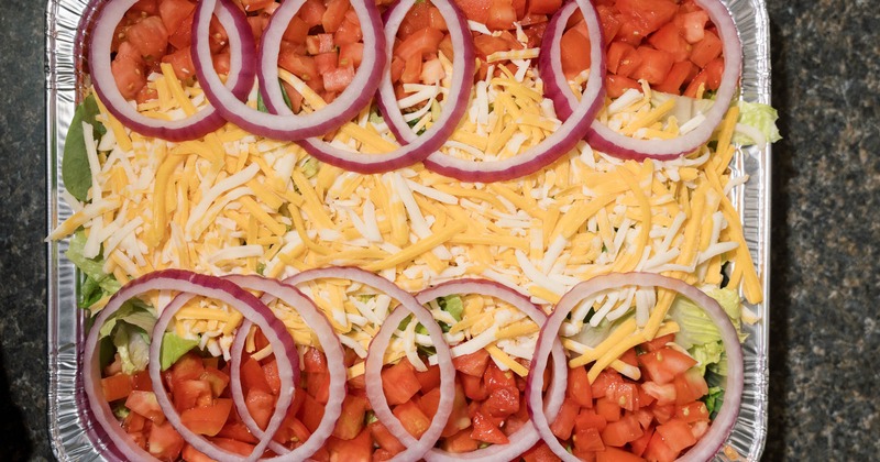 Catering tray with salad