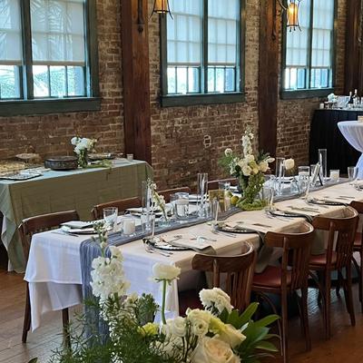 Dining area, tables ready for guests.