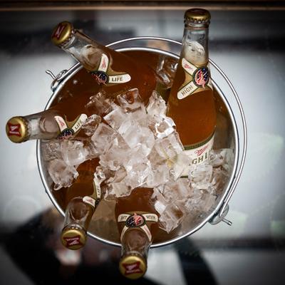 High Life beer bucket.