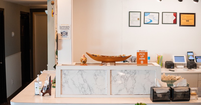 Interior, pick-up counter for orders