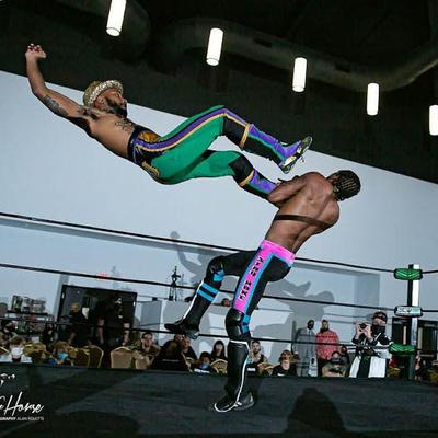 Wrestling performance in the ring.