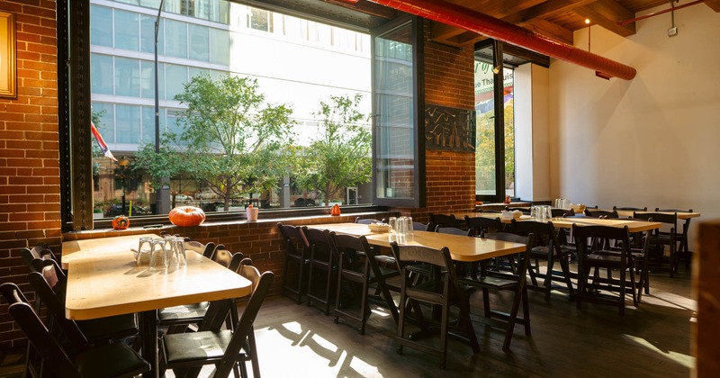 Interior, guest tables by a window
