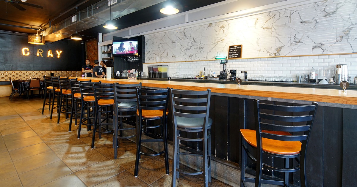 Restaurant interior, bar area