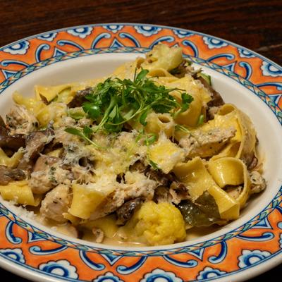 A served chicken marsala.