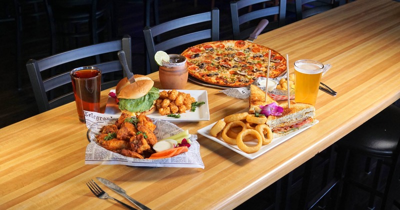 Assorted dish plates and drinks displayed on a table