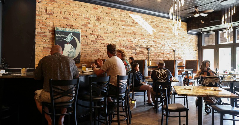 Restaurant interior, dining area with guests