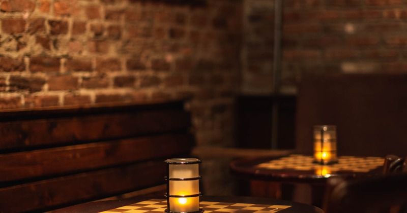 Interior, tables with candles