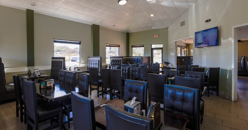 Interior, dining tables and chairs