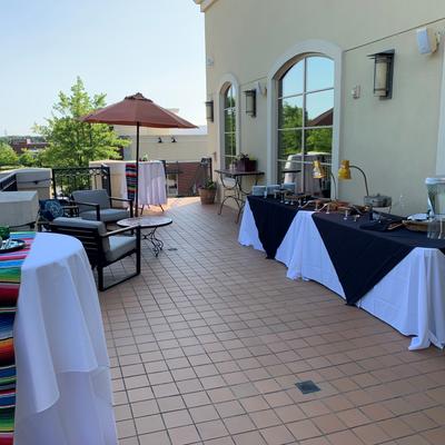 Happy hour on the second floor terrace.