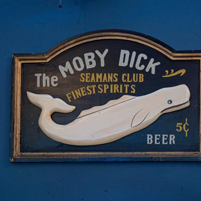 Interior, Moby Dick Beach Bar decoration on a wall.