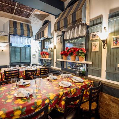 Set tables at the restaurant.