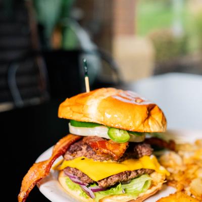 Sweet and Spicy Hawaiian Jalapeño Cheeseburger Sandwich.