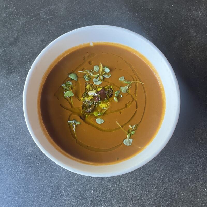 Roasted Tomato, Red Pepper  & Eggplant Soup photo