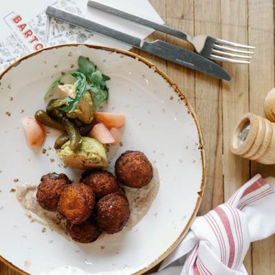 Hush Puppies and pickled vegetables