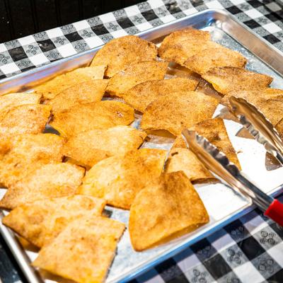Fried flour tortillas.