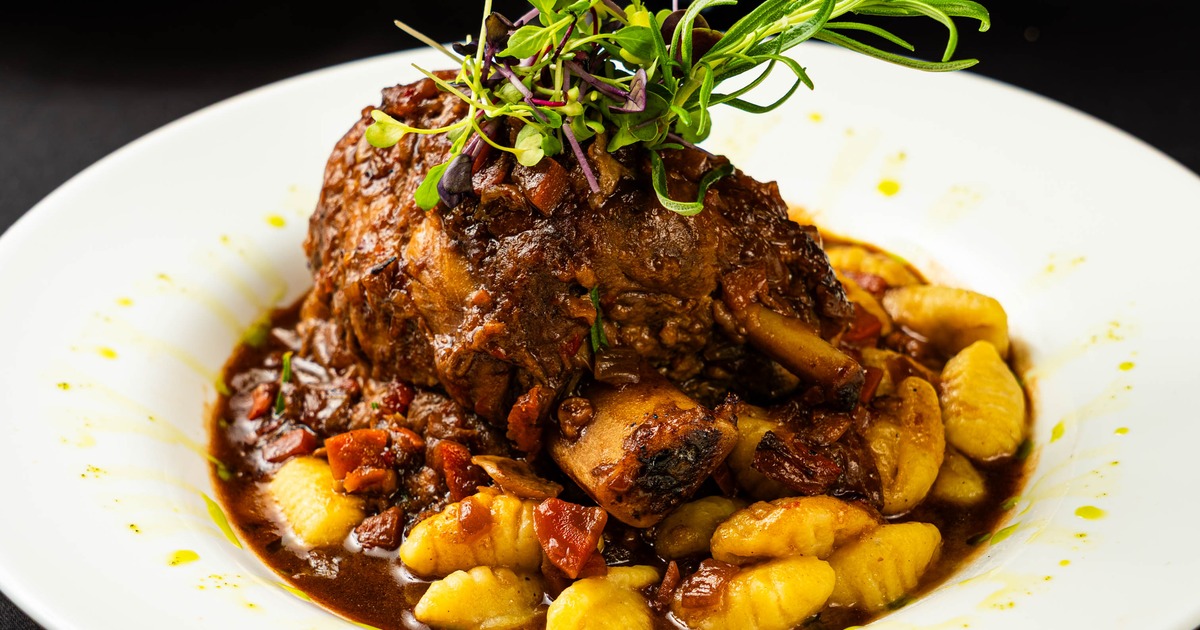 Osso bucco with gnocchi and fresh herbs
