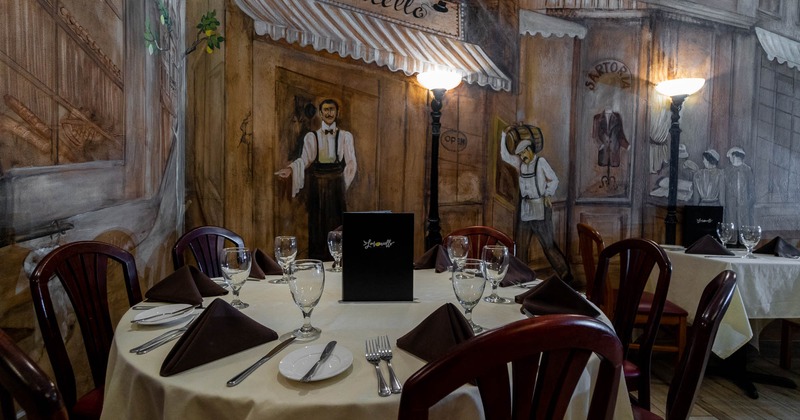 Fully set dining table