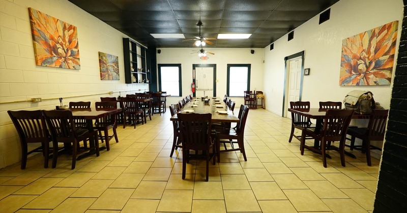 Interior tables ready for guests