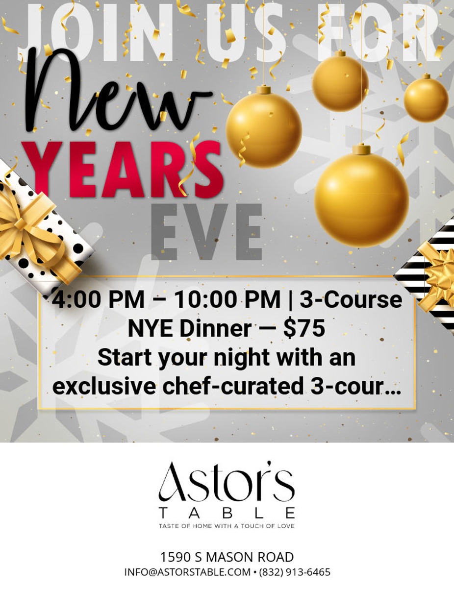 🎆 NEW YEAR’S EVE AT ASTOR’S TABLE event photo