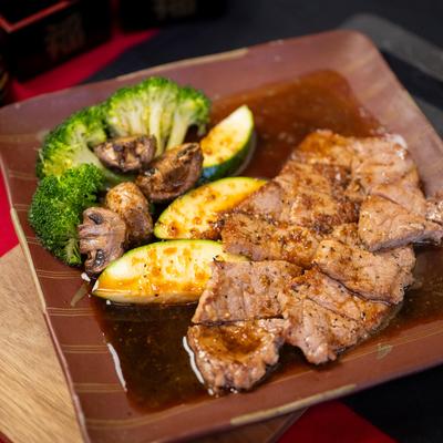Beef teriyaki plate.