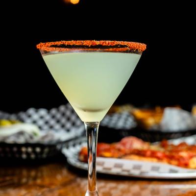 Cucumber Martini with a spiced rim.